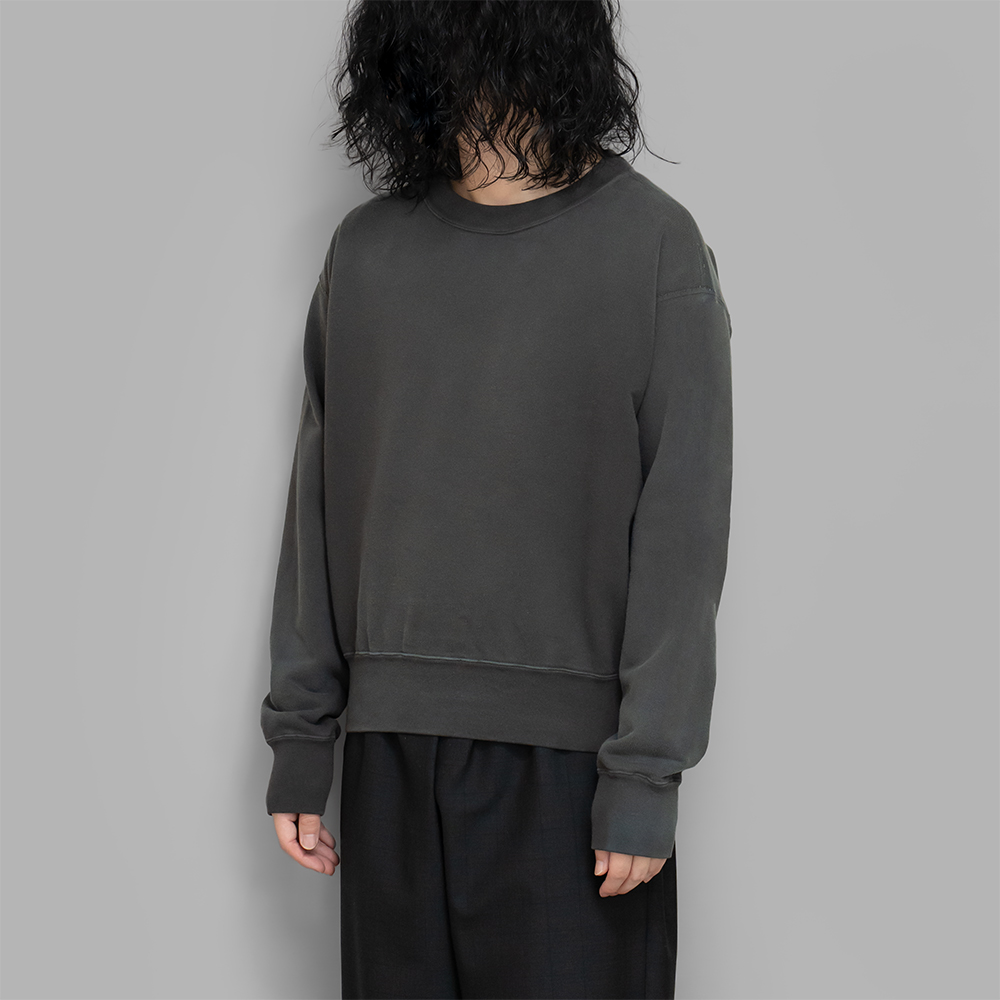 AURALEE / Product Dyed Pima Light Sweat P/O (Ink Black)