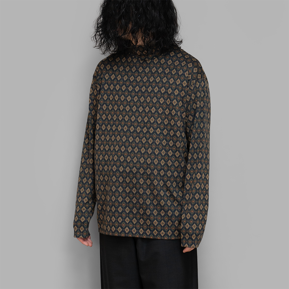 m’s braque / High-Necked Long Sleeve Pull Over (Navy/Green)