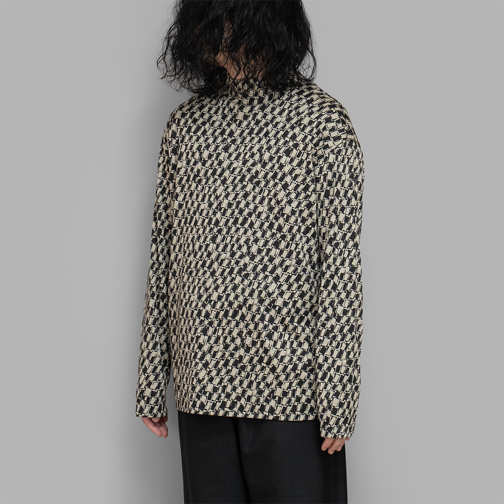 m’s braque / High-Necked Long Sleeve Pull Over (Black/White)
