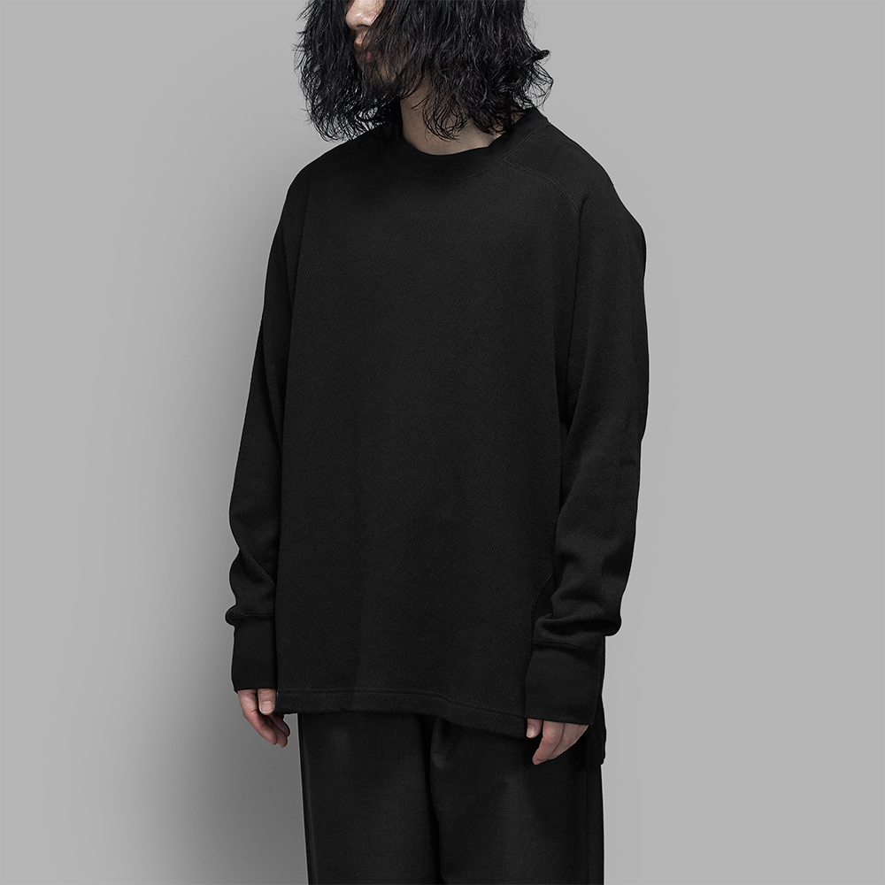 ANSNAM / 丸首カットソー (Black)