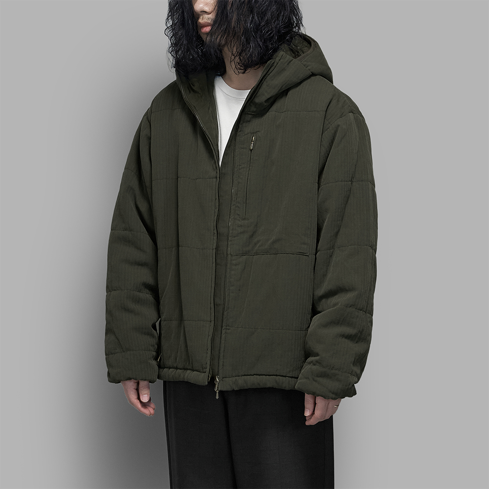 A.PRESSE / Washed Cotton Silk Linen Padded Jacket