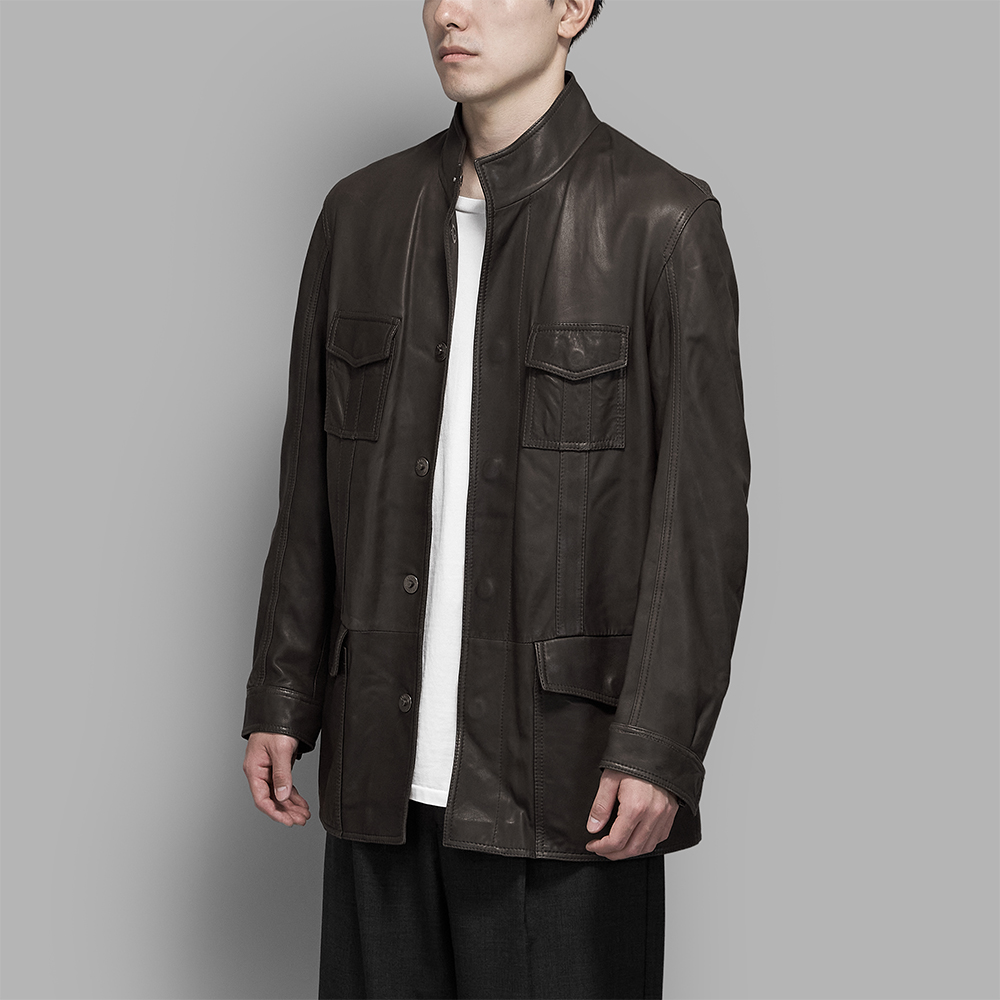 USED / Armani Leather Military Jacket