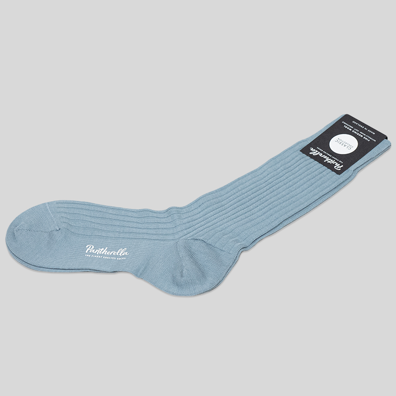 Pantherella / Rib Wool Socks (Blue Mist)