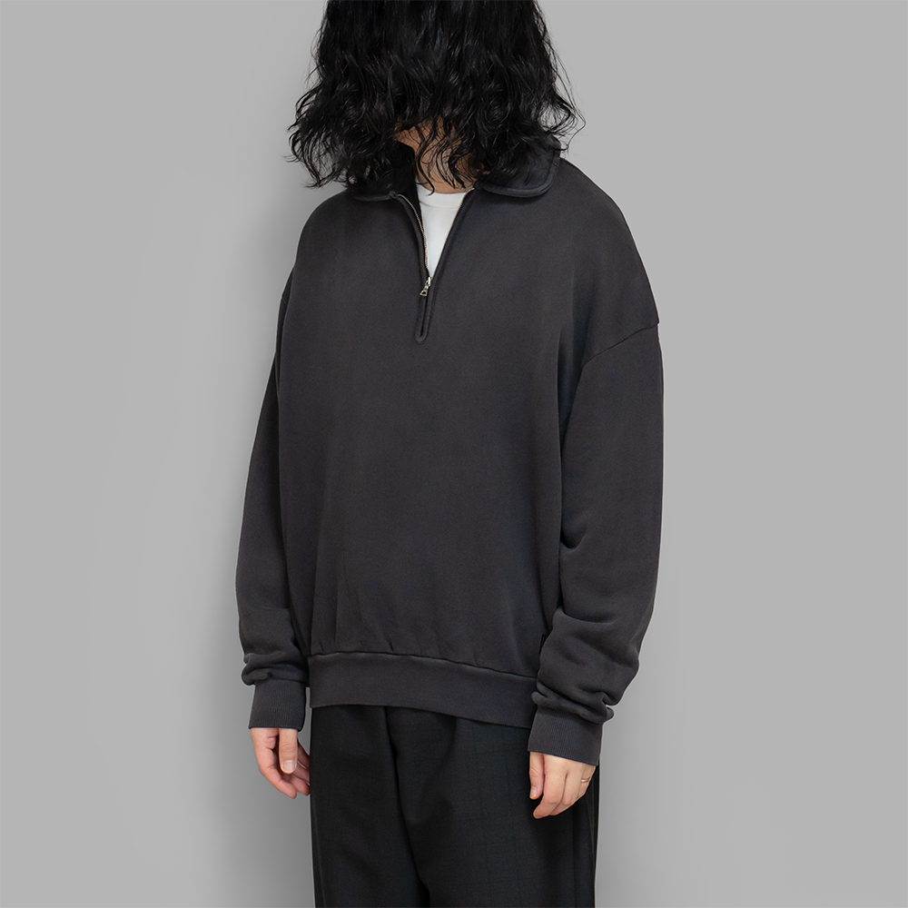 FARAH / Vintage Half Zip Sweatshirt (Fade Black)
