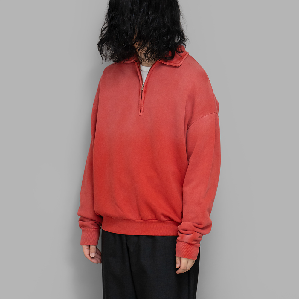FARAH / Vintage Half Zip Sweatshirt (Fade Orange)