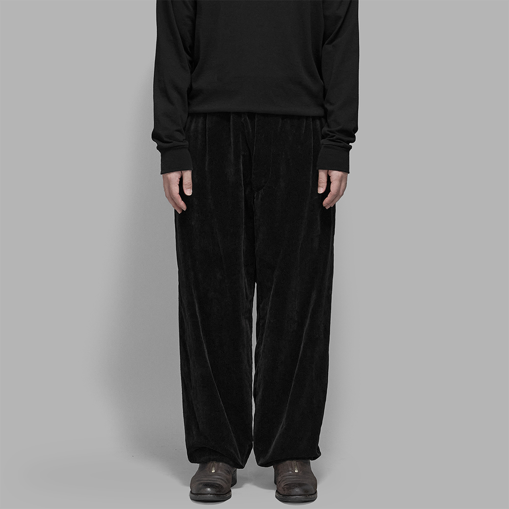 COMOLI / ベルベット ドローストリングパンツ