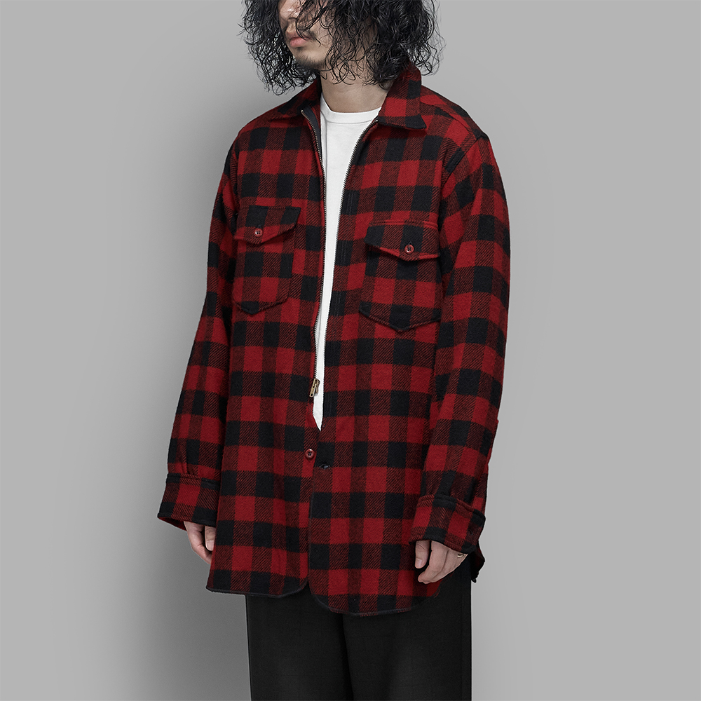 DEAD STOCK /1970s Buffalo Check Zip Shirt
