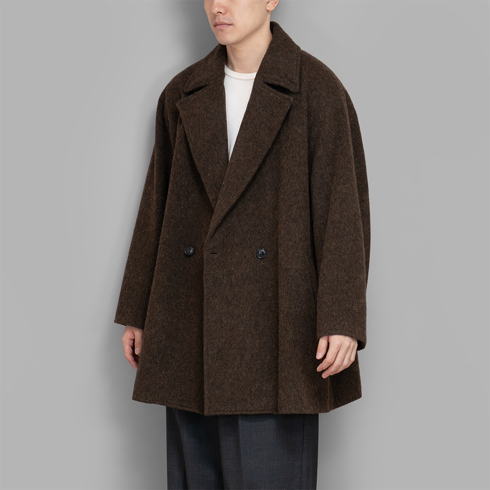 WIRROW / Shetland Twill Middle Over Coat (Dark Brown)