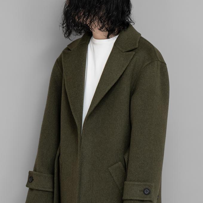 POSTELEGANT / Wool Rever Coat (Heather Moss) | twelve