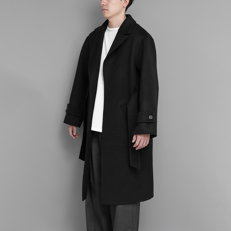 POSTELEGANT / Wool Rever Coat (Black)