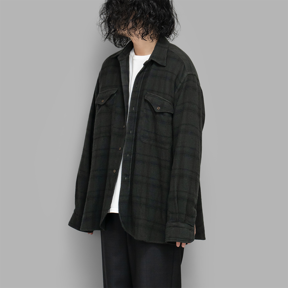 MAATEE&SONS / Cashmere Nel Shirts (D.Green)