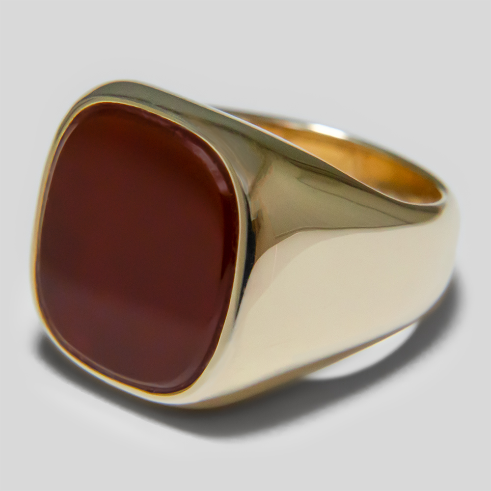 【受注】Sara Finchley / Signet Ring Rectangle (Red Agate)