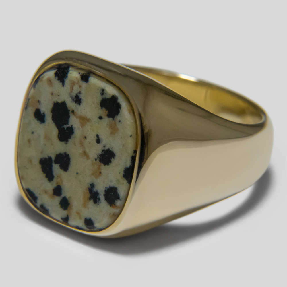 【受注】Sara Finchley / Signet Ring Rectangle (Dalmatian Jasper)