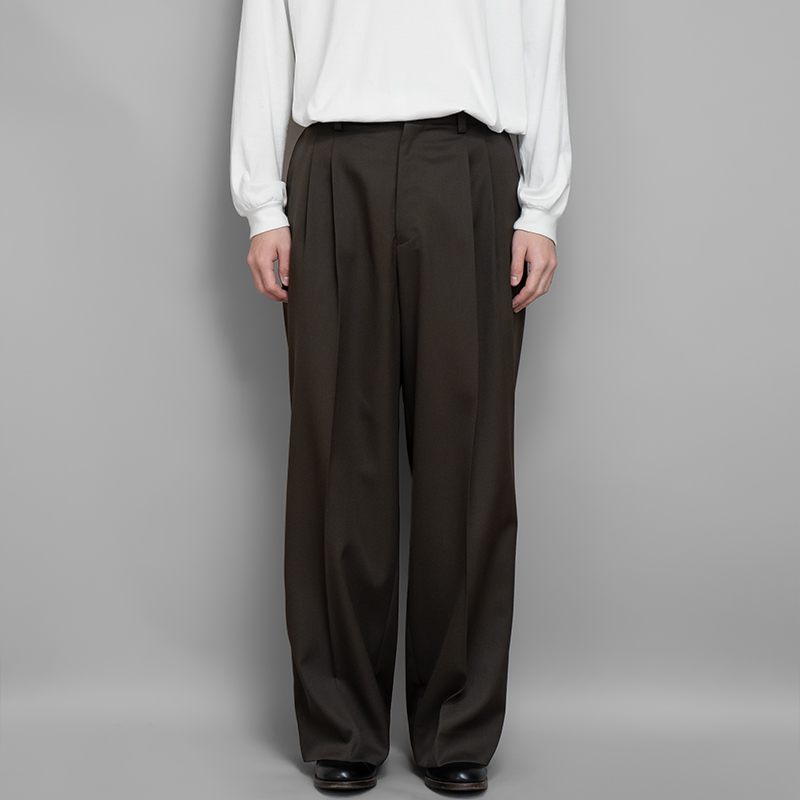 stein / Long Wide Trousers (Military Khaki) | twelve