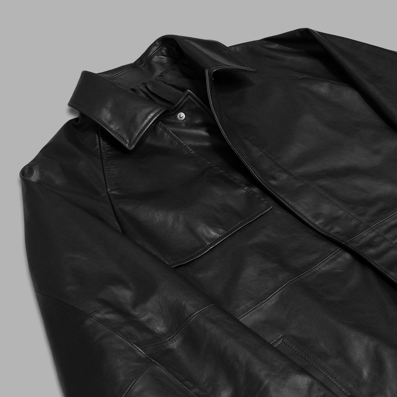 stein / Leather Half Coat (Black) | twelve