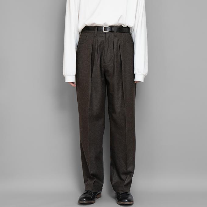 FARAH / Two Tuck Wide Tapered Pants (Dark Brown) | twelve
