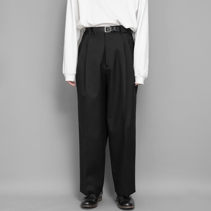 ⦿Condition⦿WIDE STRAIGHT WOOL TROUSERS BLACK
