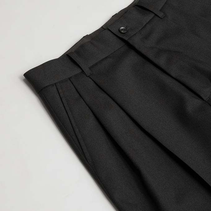 stein / Wide Straight Trousers (Black)