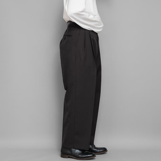 stein / Wide Straight Trousers (Dark Charcoal)
