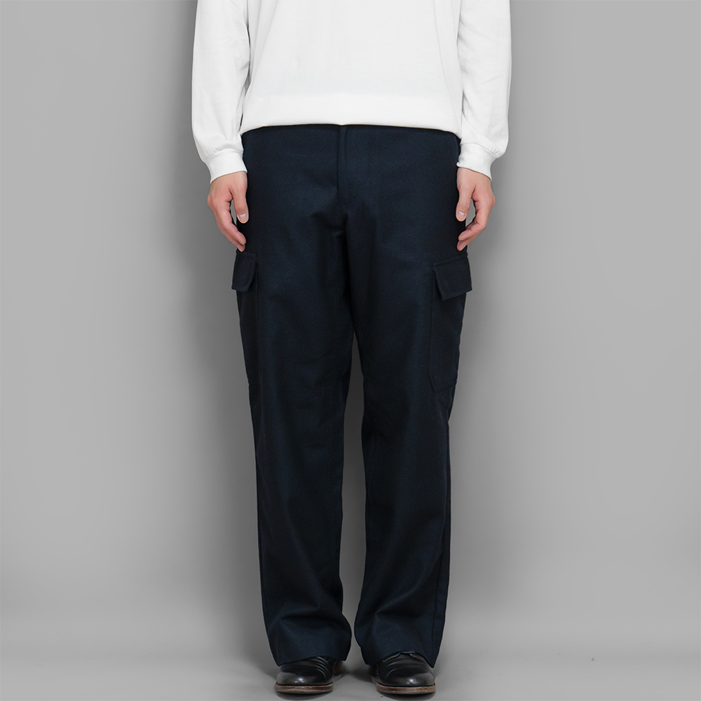 USED / Wool Melton Cargo Pants (Navy)