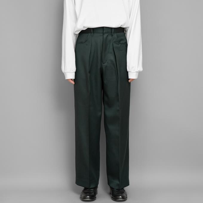【SALE】FARAH / One Tuck Wide Pants (Dark Green)
