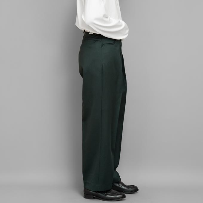 SALE】FARAH / One Tuck Wide Pants (Dark Green) | twelve