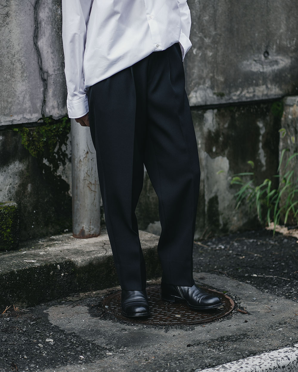 日本【HEUGN】George BLACK GABA TROUSER010 - スラックス