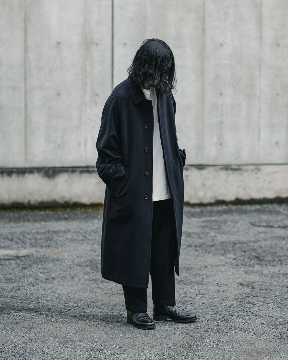 CASHMERE WOOL MOSSER SOUTIEN COLLAR COATステンカラーコート ...