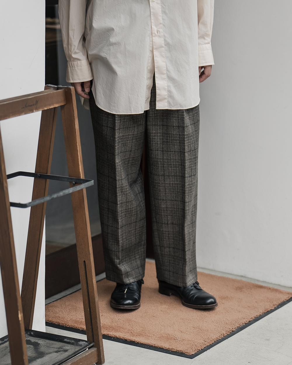 stein / Ex Wide Tapered Trousers (Glen Check) | twelve