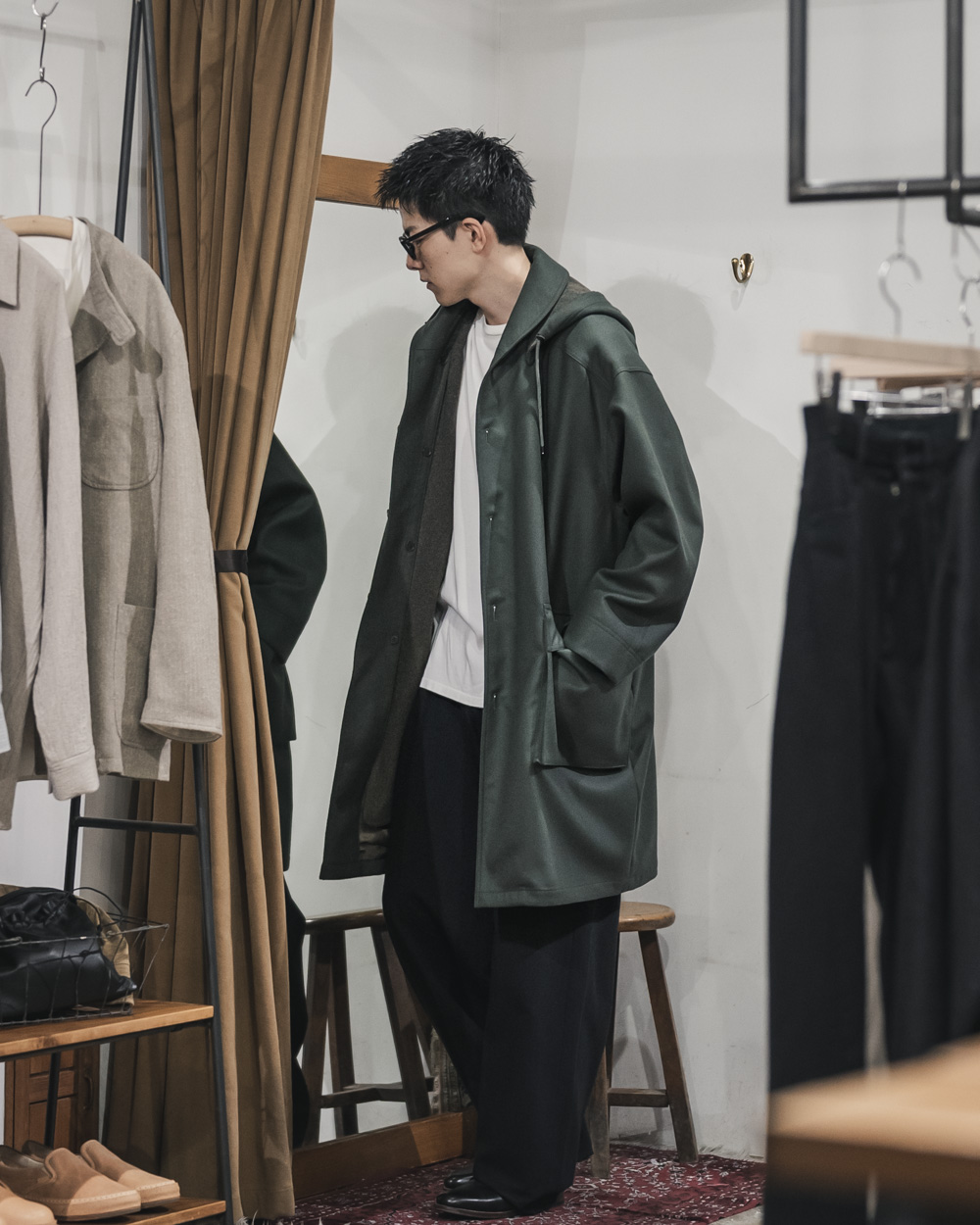 AURALEE / Light Melton Hooded Liner Coat | twelve