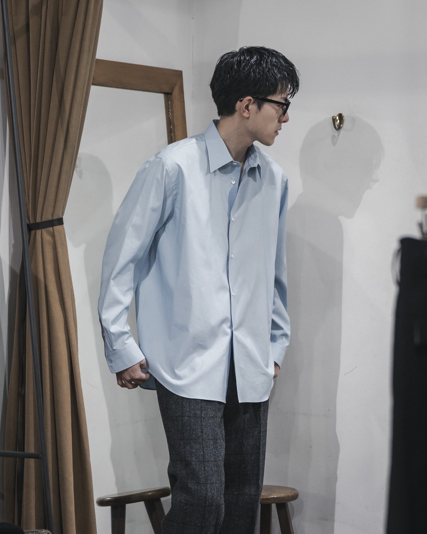 Hさん専用　AURALEE ブルー ウォッシュド フィンクス ツイル シャツ AURALEEのブルー ウォッシュド フィンクス ツイル ビッグシャツがセール中