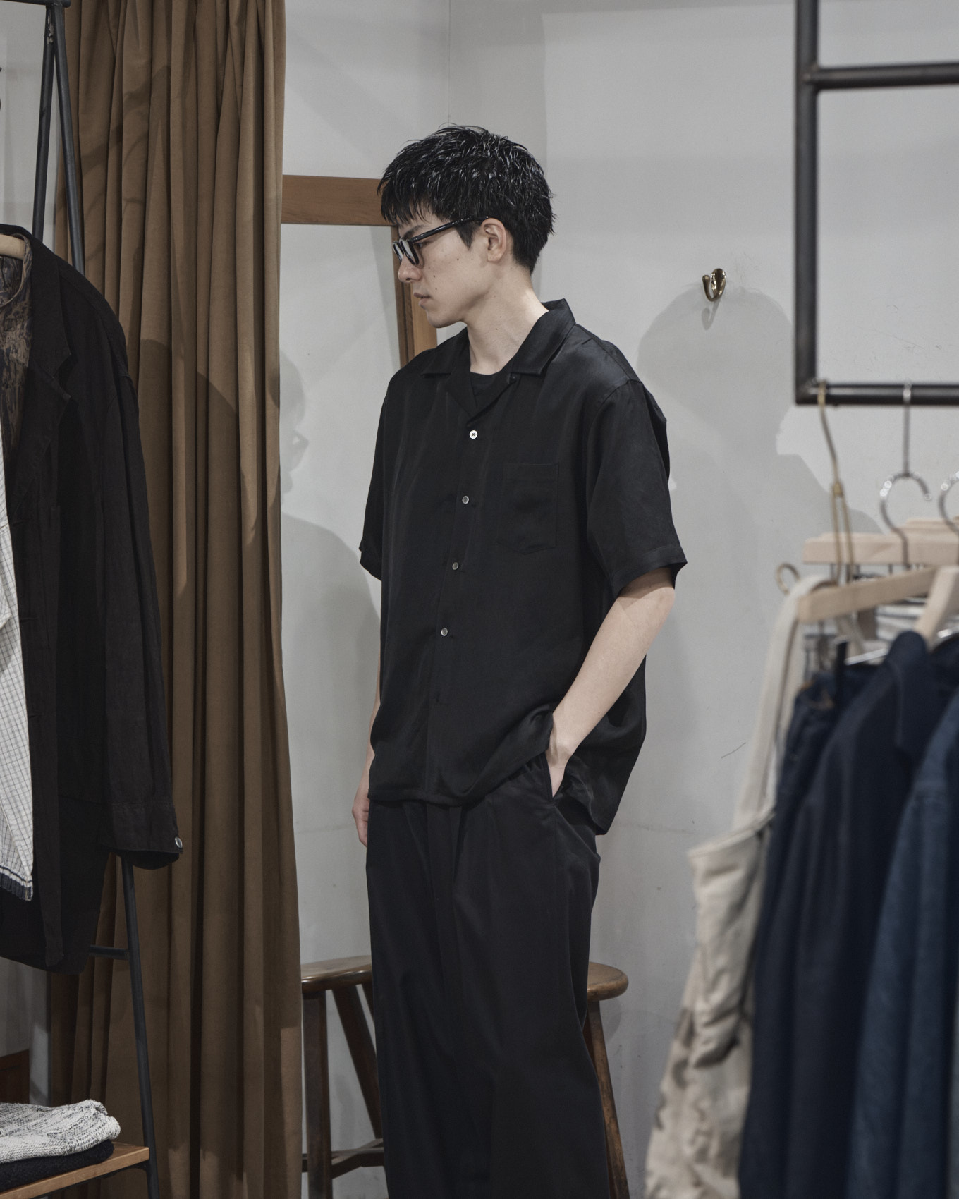 ssstein / Vis/Li Bright Twill Open Collar SS Shirt | twelve