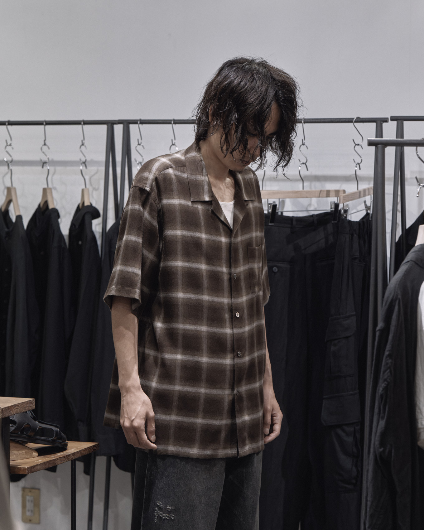 ssstein / Ly/Vis Check Oversized Open Collar SS Shirt | twelve